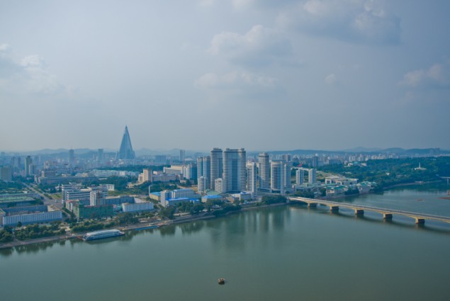 Vue de Pyongyang depuis la Juche Tower